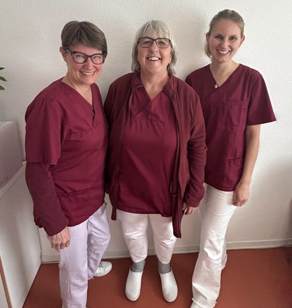 Teamfoto, Carmen Schröder, Irmtrud Möller, Marcella Specht